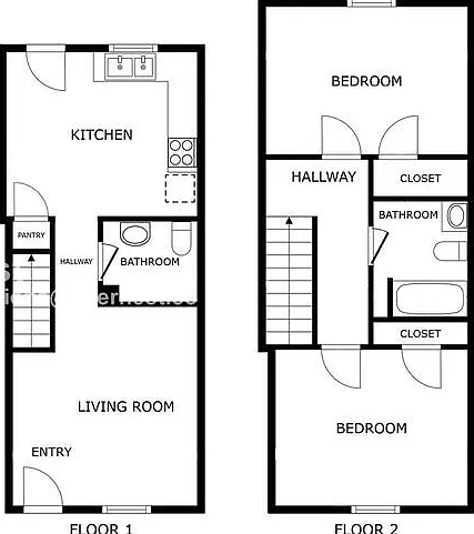 2 bed, 1.5 bath, 860 sqft, $1,100 — Photo 2