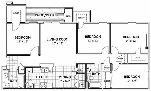 Floor plan 4 Bedroom Smart