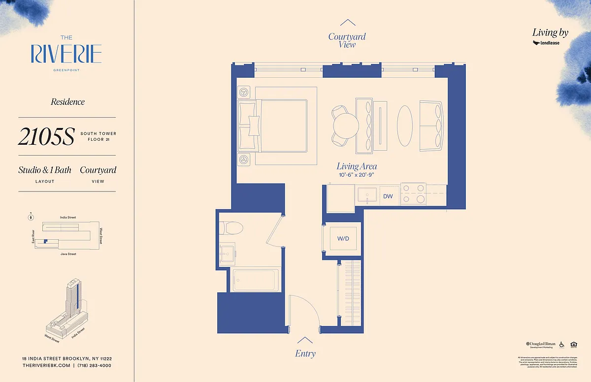 Floor plan Studio 2105S