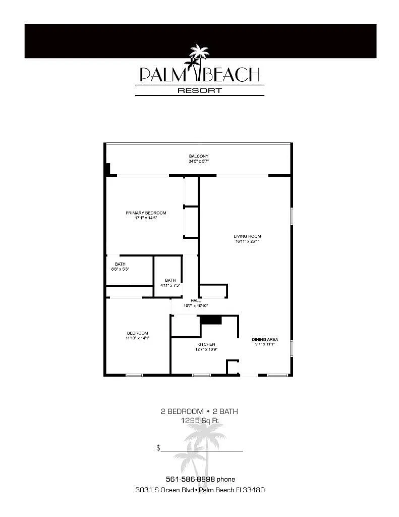 Floor plan 2 Bedroom 2 Bath