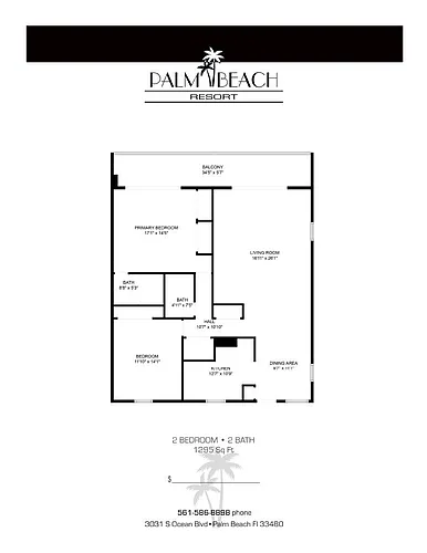 Floor plan 2 Bedroom 2 Bath