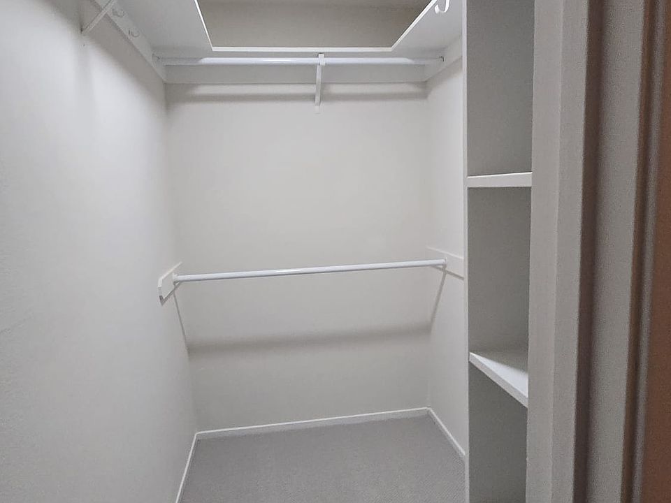 Walk-in closet in master bedroom