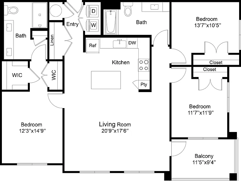 3 Bedroom | 2 Bath | 1563 SF 3 Bedroom | 2 Bath | 1563 SF