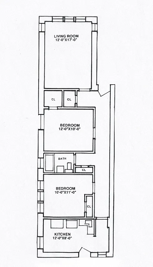 Floor plan 2 Bedroom - 1 Bathroom