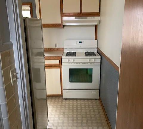 Kitchen looking in from the bathroom