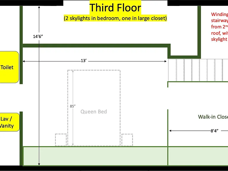 This is the master suite, showing dimensions.