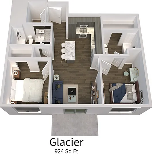 Step into the Glacier: a beautifully designed 924 sq ft apartment, perfect for modern living. Step into the Glacier: a beautifully designed 924 sq ft apartment, perfect for modern living.