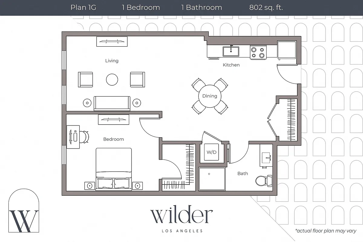 Floor plan 1 Bedroom G