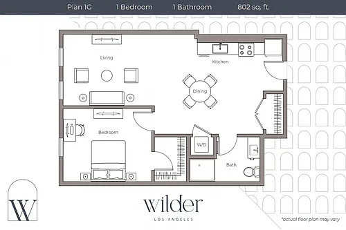 Floor plan 1 Bedroom G