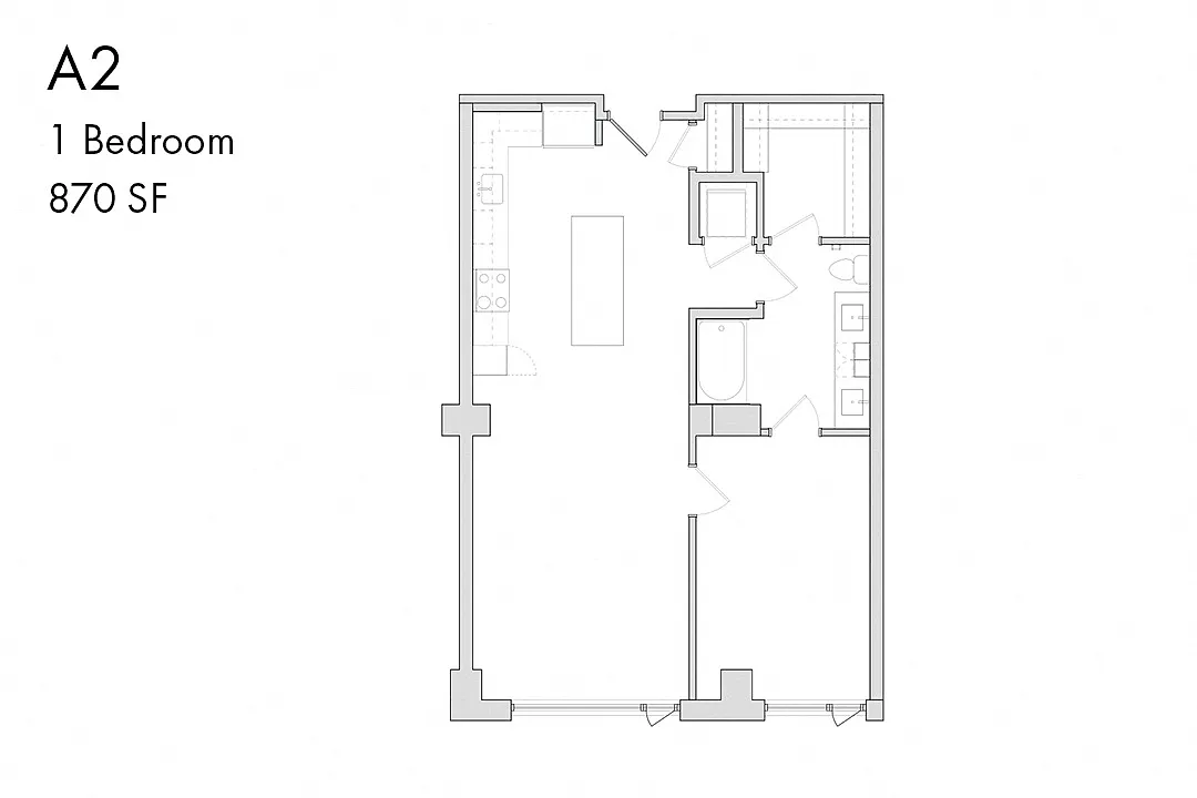 Floor plan A2 1 Bedroom