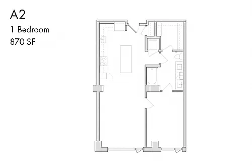 Floor plan A2 1 Bedroom