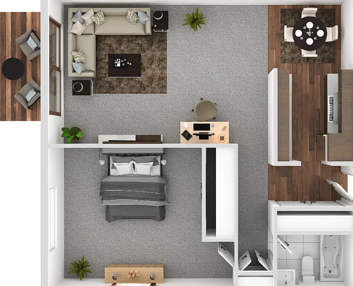 1 Bedroom Floorplan Diagram