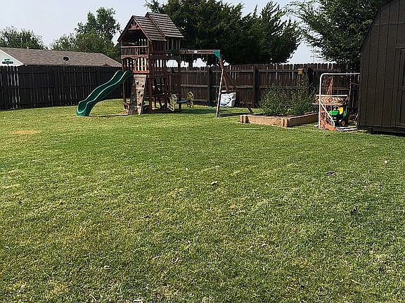 Playset and raised garden