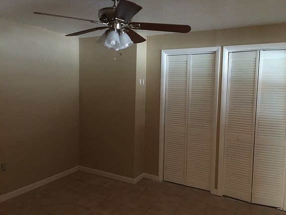 Ample closet space and ceiling fans