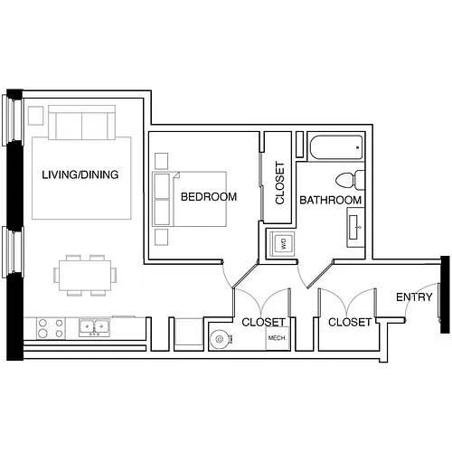 Floor plan 1 Bedroom-A5