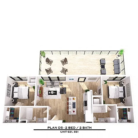 Floor plan D5 2X2