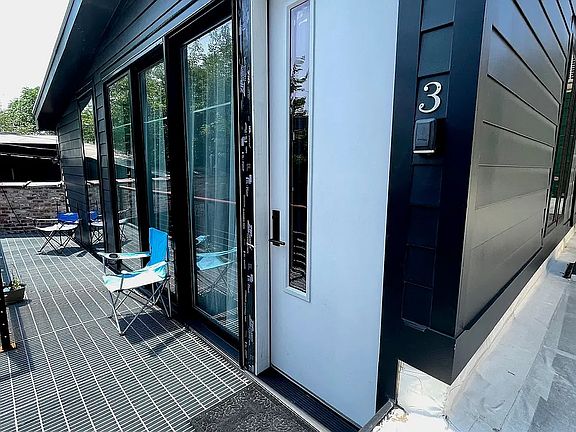 Unit entry and balcony