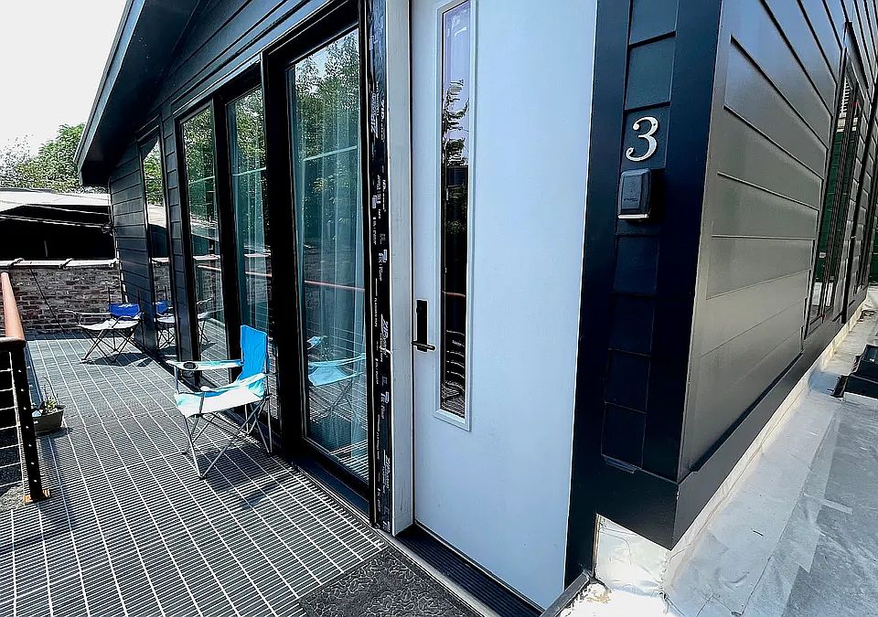 Unit entry and balcony