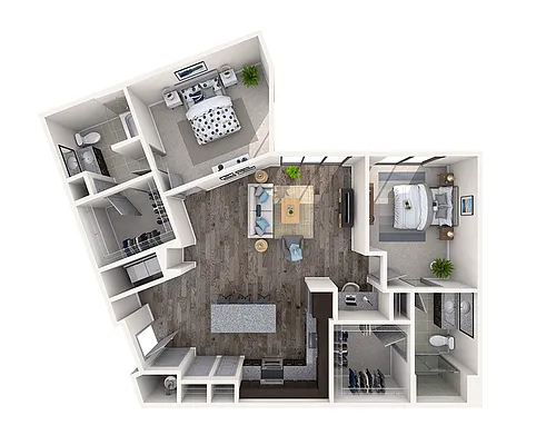 Floor plan Two Bedroom B2J