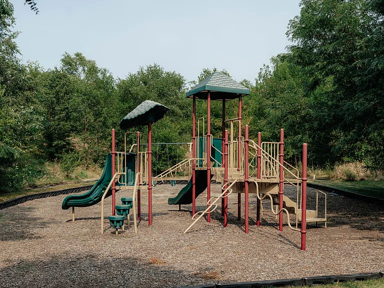This is the neighborhood playground and it's located at the top of Carlton Circle - so close!
