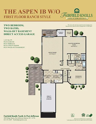 Floor plan Aspen I With Walk-Out Basement