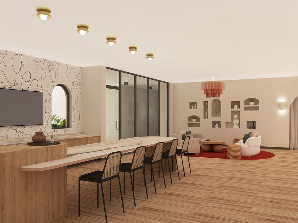 Unwind in the 6th floor resident lounge with a bar area.