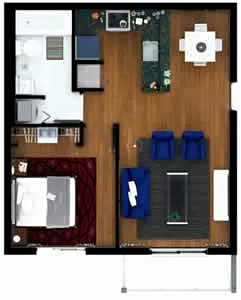Floor plan 1-Bedroom