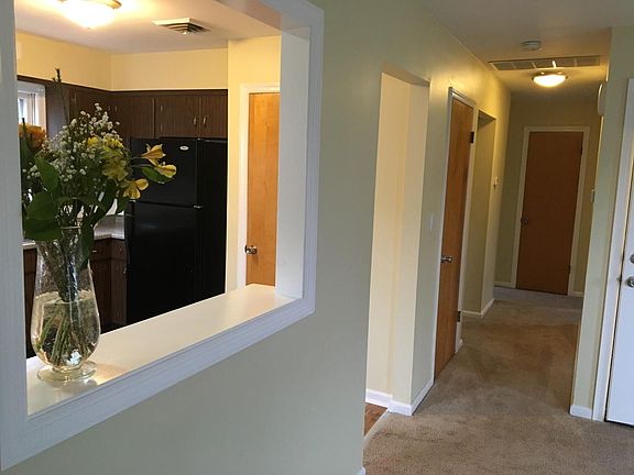 Hallway to bedrooms from living room