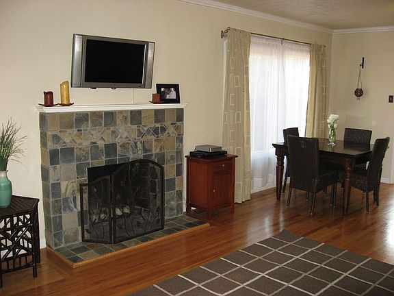 Custom Fireplace in Spacious Living/Dining Room