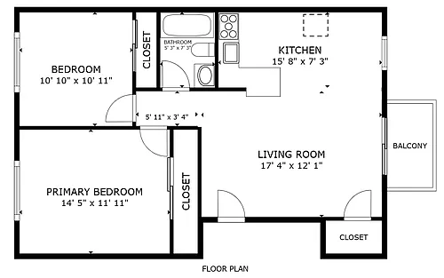 Floor plan Two Bedroom-UPGRADE