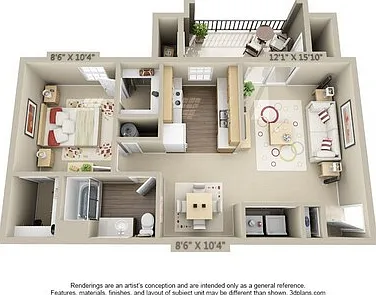 Estancia At City Center - The Brook - 1 Beds - 1 Baths - 740 Sq. ft.
