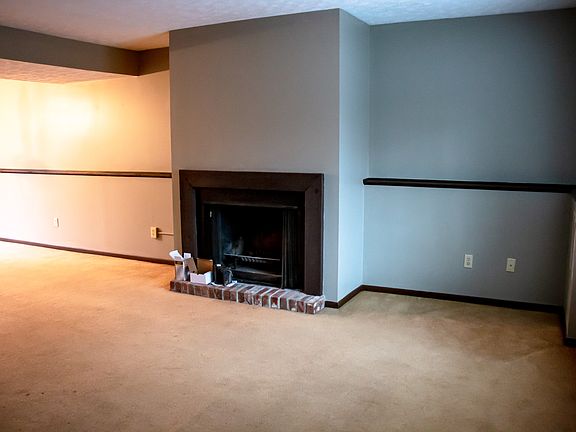 Living room fireplace.