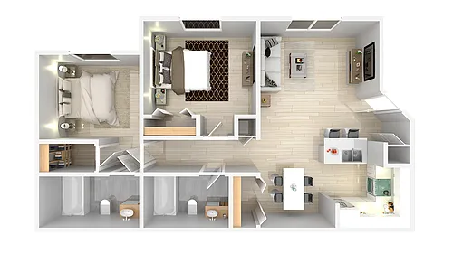 Floor plan 2 Bedroom 2 Bathroom Renovated