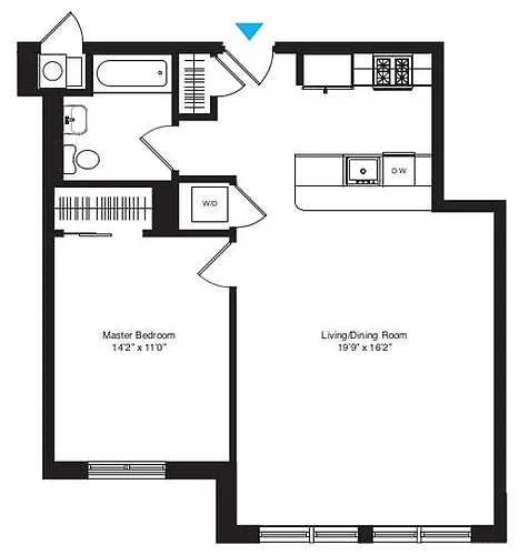 Floor plan aa3 1 Bed/1Bath