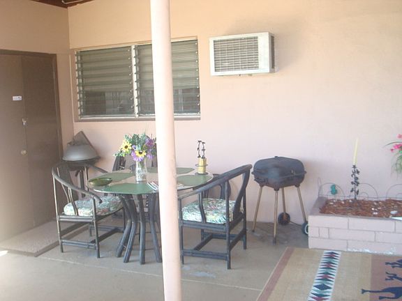 Front, covered patio