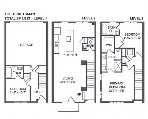 Floor plan The Craftsman Townhome - Attached Garage