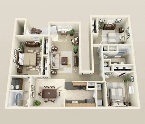 Floor plan 3 Bedrooms, 2 Bathrooms