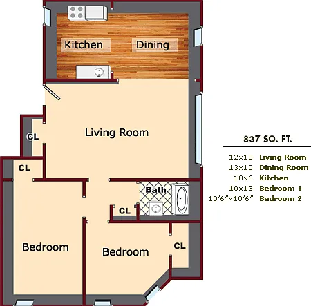 2 Bedroom Standard Apartment