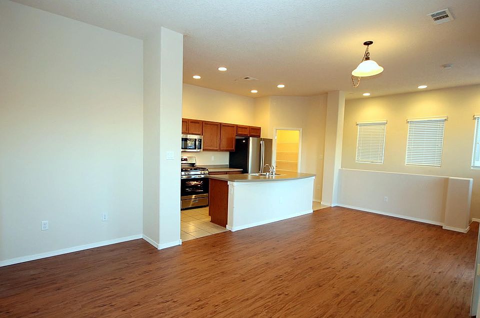 Open kitchen and living area