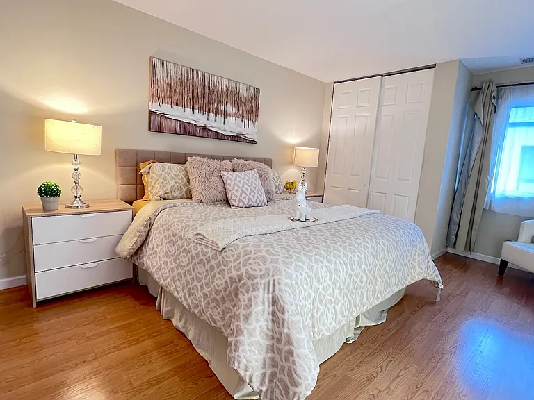 The furnishings shown in the photos are for staging purposes only. Unit is rented unfurnished.
