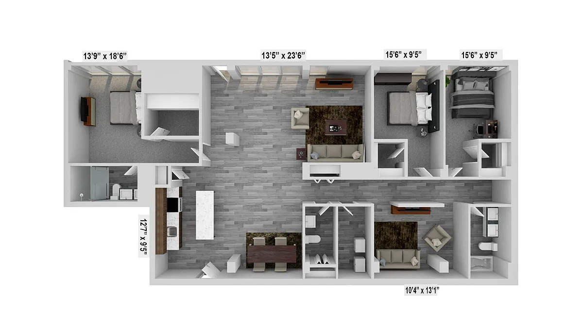 Floor plan 3 Bed Townhouse Deluxe