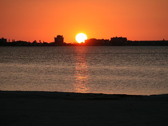 Sunset from private beach
