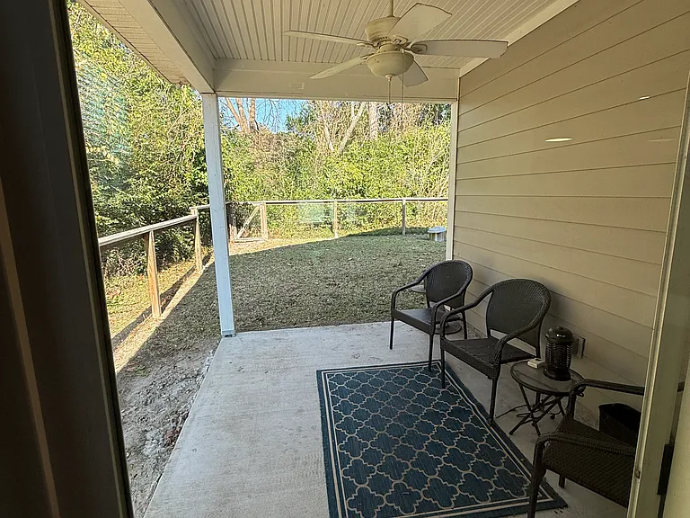 fenced in backyard & patio