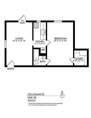 Floor plan 1 Bedroom, 1 Bath