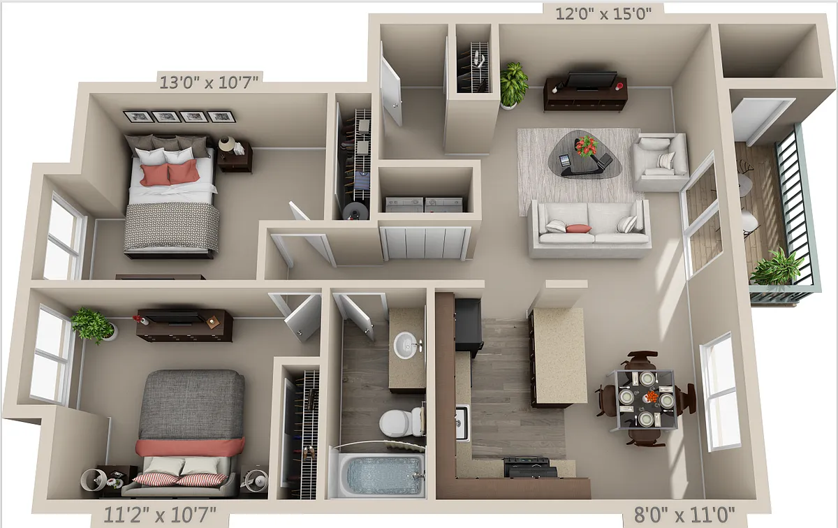 Floor plan 2x1a