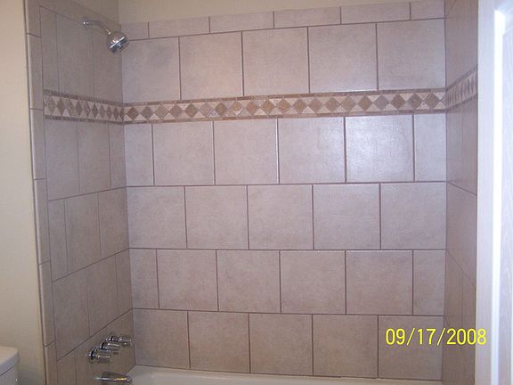 Newly tiled master bath