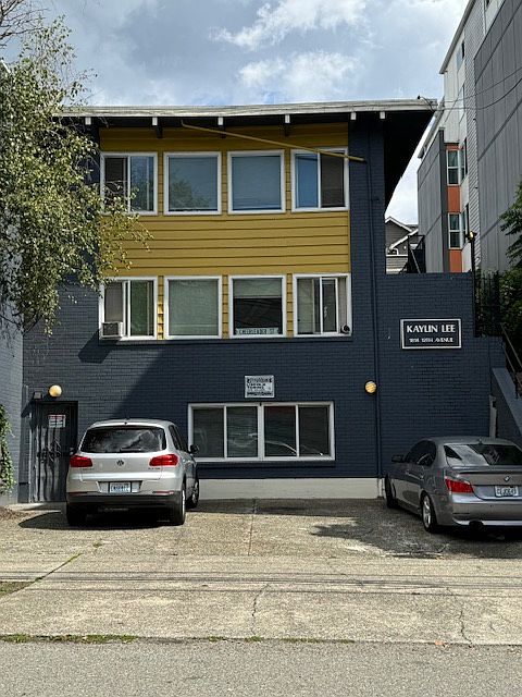 Front of building.
