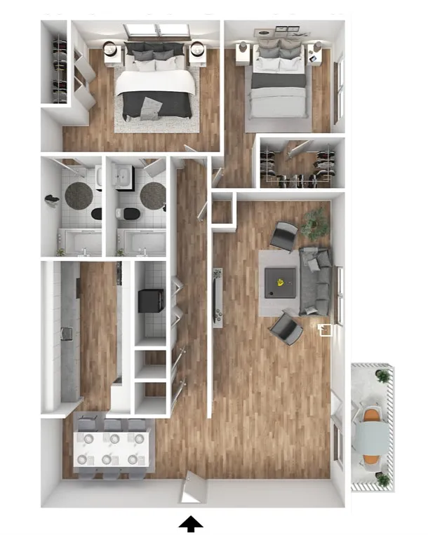 Floor plan 2 x 2 The Elm