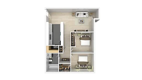 Floor plan Two bedroom One bath