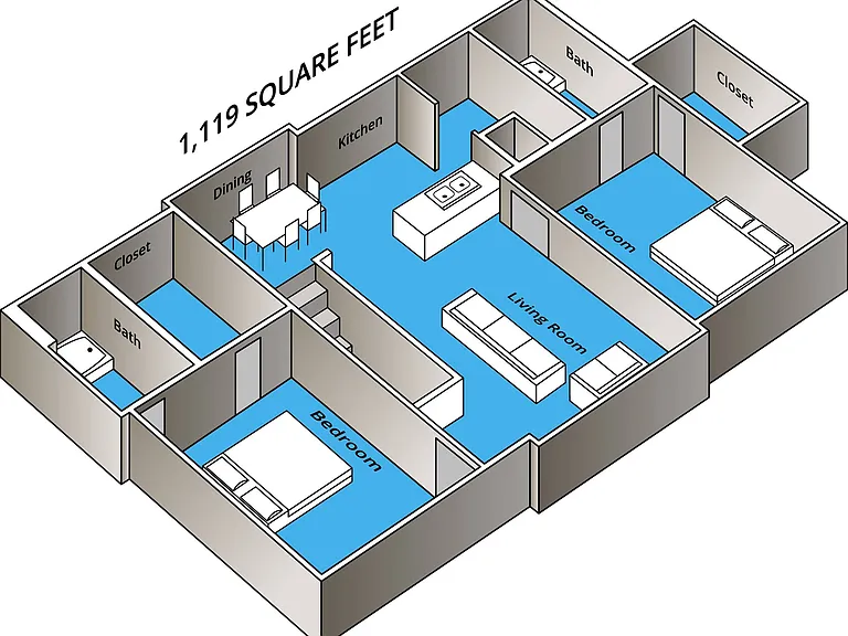 1119 square feet 1119 square feet